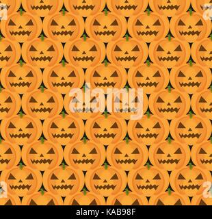 Zucca di Halloween seamless pattern. scary ripetendo la texture di sfondo infinito. vetor illustrazione. Illustrazione Vettoriale