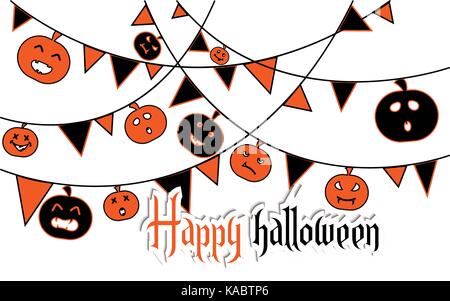 Happy halloween halloween disegno vettoriale con happy Halloween lettering illustrazione vettoriale. Illustrazione Vettoriale