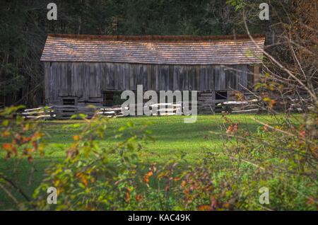 Fienile in Cades Cove Foto Stock