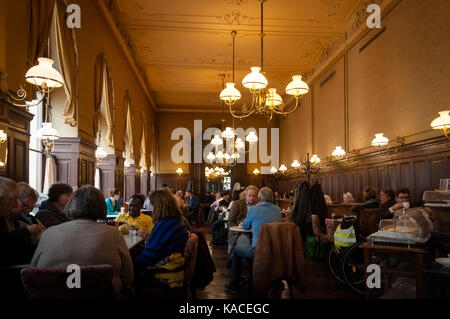 Interno del famoso cafe sperl, eleganti cafè house di vienna Foto Stock