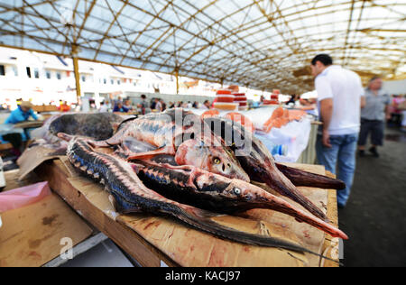 Mercato Pryvoz è un mercato tentacolare risalente al 1827 la vendita di prodotti freschi, i beni usati & economici abbigliamento. Foto Stock