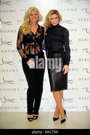 Abbey Clancy e Michelle Mone lancio Ultimo Valentines a raccolta Debenhams, Oxford Street, Londra, giovedì 11 febbraio, 2014., Foto di Brian jordan /Retna foto Foto Stock