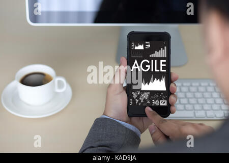 Agilità agile agile veloci concetto imprenditore lavora Foto Stock