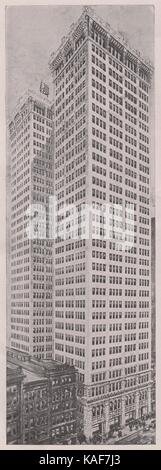 Adams' edificio, a 61 Broadway, un 32-storia edificio per uffici, oltre a New York del rapido cambiamento di skyline Foto Stock