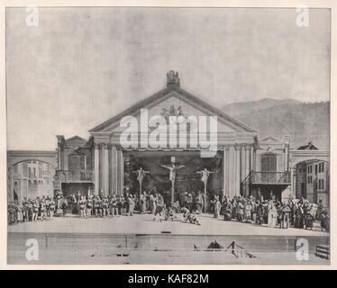 Scena della crocifissione, la Rappresentazione della Passione di Oberammergau Foto Stock