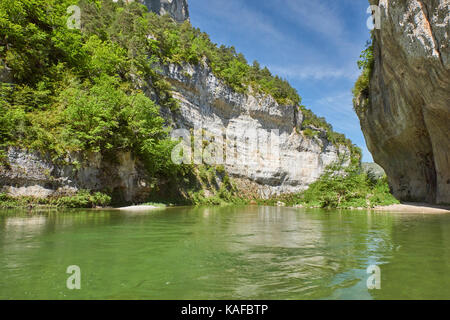 Gorges du Tarn su una barca Foto Stock