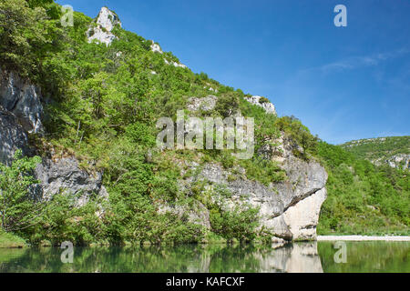 Gorges du Tarn su una barca Foto Stock