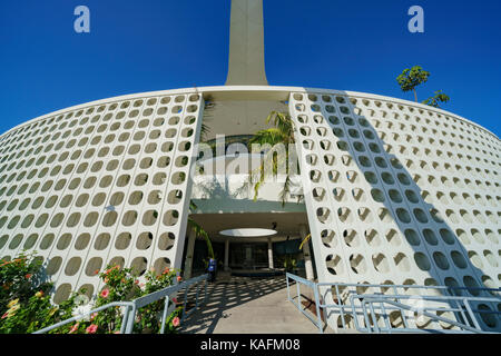 Vista esterna di lax tema edificio sulla mattina di Los Angeles, california, Stati Uniti Foto Stock