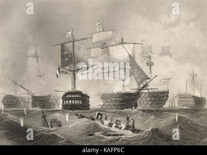 Battaglia di Trafalgar, 21 ottobre 1805 Foto Stock