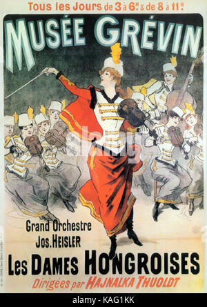 Poster Vintage - MUSEE GREVIN Grand Orchestre Jos Heisler Jules Cheret 1888 Foto Stock