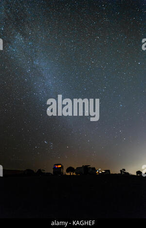 Campeggio sotto le stelle a Hastings Point Lookout, NSW Foto Stock