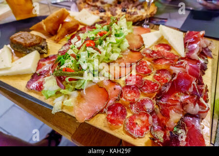 Salumi italiani piatto a base di carne Foto Stock