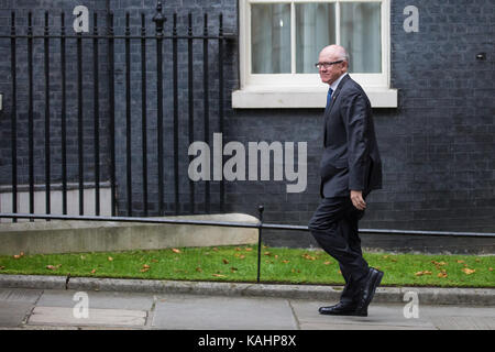 Londra, Regno Unito. 26 Sep, 2017. woody Johnson, Ambasciatore statunitense per il Regno Unito, arriva al 10 di Downing Street per una riunione. Credito: mark kerrison/alamy live news Foto Stock