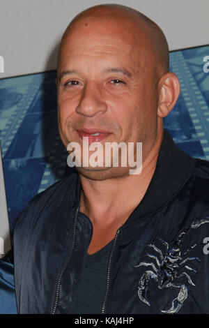 Los Angeles, Stati Uniti d'America. 26 Sep, 2017. vin diesel 26/09/2017 los angeles premiere di hbo il film documentario "pielberg" tenutasi presso Paramount studios di Hollywood, ca credito: cronos/alamy live news Foto Stock