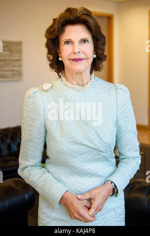 La regina di Svezia silvia, fotografato durante un'intervista a Berlino, Germania, 26 settembre 2017. foto: Gregor fischer/dpa Foto Stock