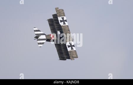 Grande display guerra Team Fokker DrI triplano Foto Stock