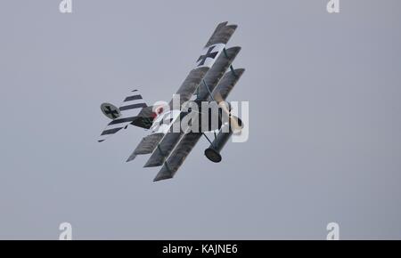 Grande display guerra Team Fokker DrI triplano Foto Stock