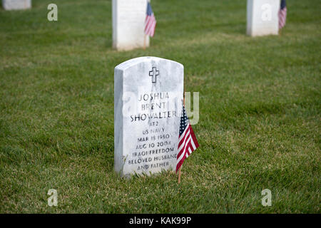 Tomba di Joshua Brent Showalter, Fort Rosecrans Cimitero Nazionale, San Diego, California, Stati Uniti d'America Foto Stock