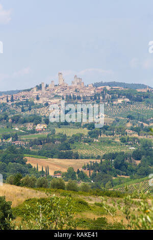 San Gimignano, la città delle belle torri in Toscana, Italia Foto Stock