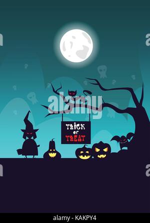 Happy Halloween trucco banner o trattare il concetto di vacanza greeting card partito horror Illustrazione Vettoriale