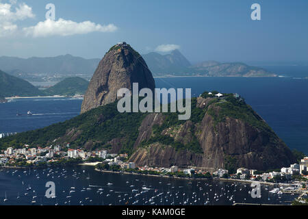 Pan di zucchero e Baia di Guanabara, Rio de Janeiro, Brasile, Sud America Foto Stock