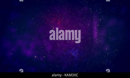 Artistico 3d illustrazione di uno spazio aperto in viaggio con stelle scintillanti, lampeggiante meteore, rosso e bianco, nebulas in sfondo blu scuro. La spac Foto Stock