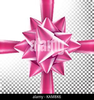 Realistico vettore di prua. decorazione per il regalo di compleanno, anniversario, party, albero di Natale design. isolato su sfondo trasparente illustrazione. Illustrazione Vettoriale