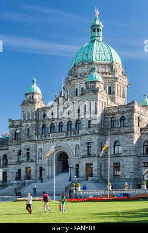 Victoria, British Columbia, Canada - 11 settembre 2017: British Columbia gli edifici del Parlamento europeo Foto Stock