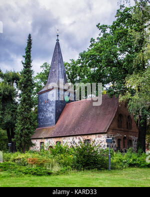 Berlino, Wittenau, Dorfkirche,villaggio chiesa costruita tra il 1482 e il 1489 nell'ex Dalldorf.muratura mista chiesa edificio & Tower è un elencati monum Foto Stock