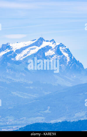 La Säntis nelle Alpi Appenzeller, Svizzera, vista dal Pfänder, Vorarlberg, Österreich. Foto Stock