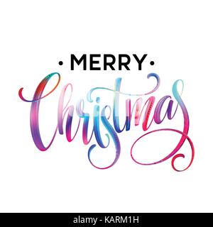 La calligrafia di Natale scritta della scrittura di pennellate un olio o vernici acriliche. illustrazione vettoriale Illustrazione Vettoriale
