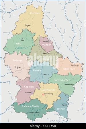 Mappa di Lussemburgo Illustrazione Vettoriale