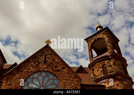 Chiesa greco-cattolica ucraina NJ Est Brunswik nuvole del cielo Foto Stock