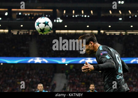 Madrid, Spagna. Il 27 settembre, 2017. Alvaro appartamento Morata (9) Chelsea FC il lettore. UCL Champions League tra Atlético de Madrid vs Chelsea FC a Wanda Metropolitano stadium in Madrid, Spagna, 27 settembre 2017 . Credito: Gtres Información más Comuniación on line, S.L./Alamy Live News Foto Stock