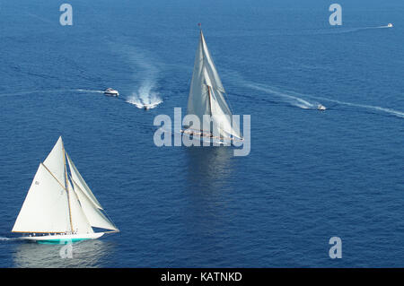 Cannes. 27 settembre, 2017. Le regates royales in Costa Azzurra è un incontro dei migliori iconico yacht del Mediterraneo. Credito: southmind/alamy live news Foto Stock