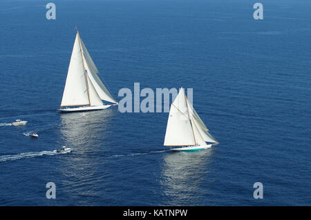 Cannes. 27 settembre, 2017. Le regates royales in Costa Azzurra è un incontro dei migliori iconico yacht del Mediterraneo. Credito: southmind/alamy live news Foto Stock