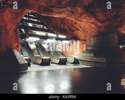 Radhuset tunnelbanestation metropolitana. La stazione della metropolitana di Stoccolma, Svezia Foto Stock