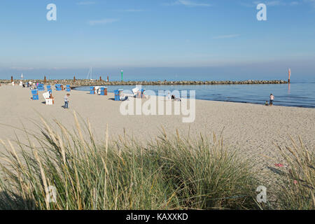 Spiaggia, Centro termale Mar Baltico umido, Schleswig-Holstein, Germania Foto Stock