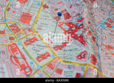 Il centro di vienna mappa, codice PIN impostato su helden luogo , vienna 27.9.2017 Foto Stock