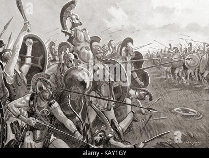 La battaglia di tanagra, 457 BC, tra Atene e Sparta durante la prima guerra Peloponneso. Da hutchinson nella storia delle nazioni, pubblicato 1915. Foto Stock
