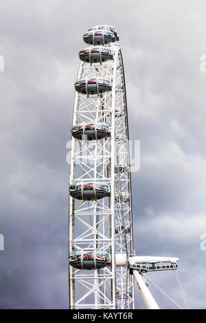 Il London Eye, London Eye, London eye capsule, London Eye, Landmark London REGNO UNITO Inghilterra, London Eye, capsule, capsule, landmark, l'attrazione, il punto di riferimento Foto Stock