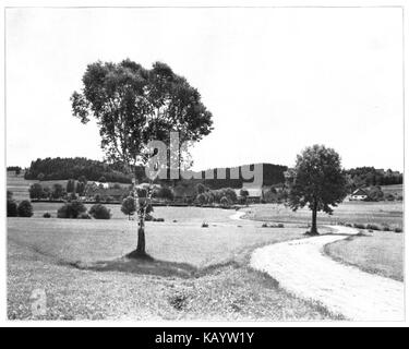 Un'immagine del 1925 di "Unser Land", che mostra il paesaggio vicino a Gospoldshofen, catturando il paesaggio rurale della Germania all'inizio del XX secolo. Foto Stock