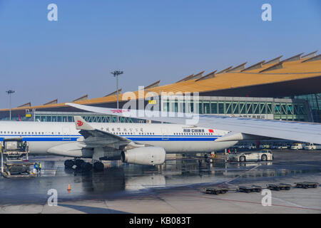 Pechino, 3 gen: air china dell'aeroporto internazionale di Beijing a Pechino, Cina Foto Stock