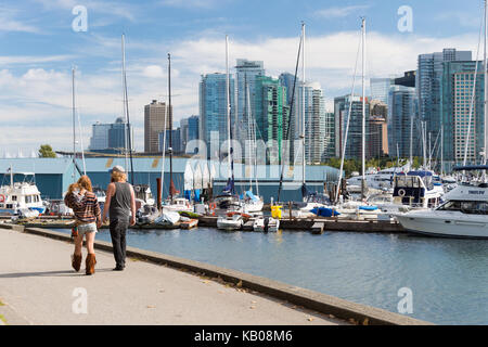 Vancouver, British Columbia, Canada - 12 Settembre 2017: skyline di Vancouver da Stanley Park Foto Stock