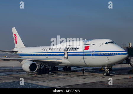 Pechino, 3 gen: air china dell'aeroporto internazionale di Beijing a Pechino, Cina Foto Stock