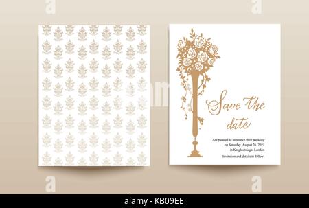 Modello di matrimonio card Illustrazione Vettoriale