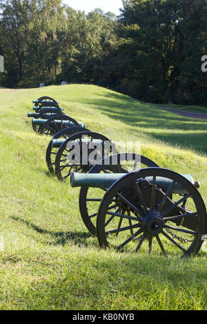 I cannoni sul campo di battaglia di vicksburg Foto Stock