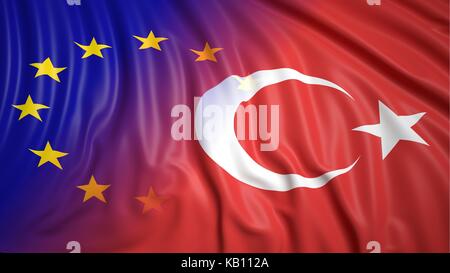 Close-up di bagno turco e bandiera UE Foto Stock