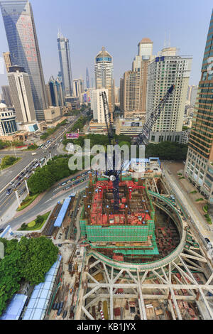 Sito di costruzione in huaqiangbei street, shenzhen, Foto Stock
