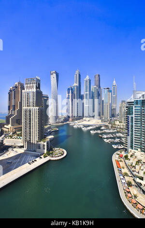 Porto con grattacieli, dubai, Foto Stock